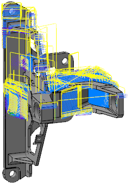 A toolpath with "Detect undercut stock" enabled.