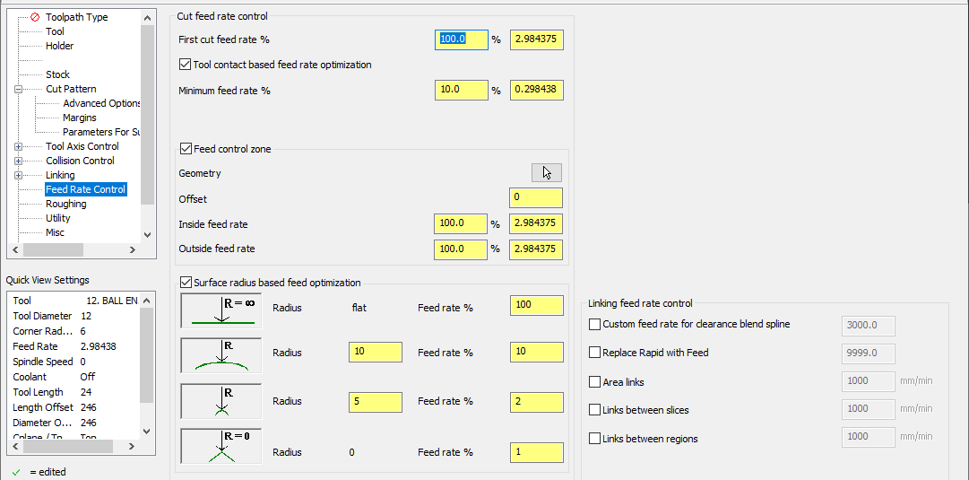 The new "Feed Rate Control" page. 